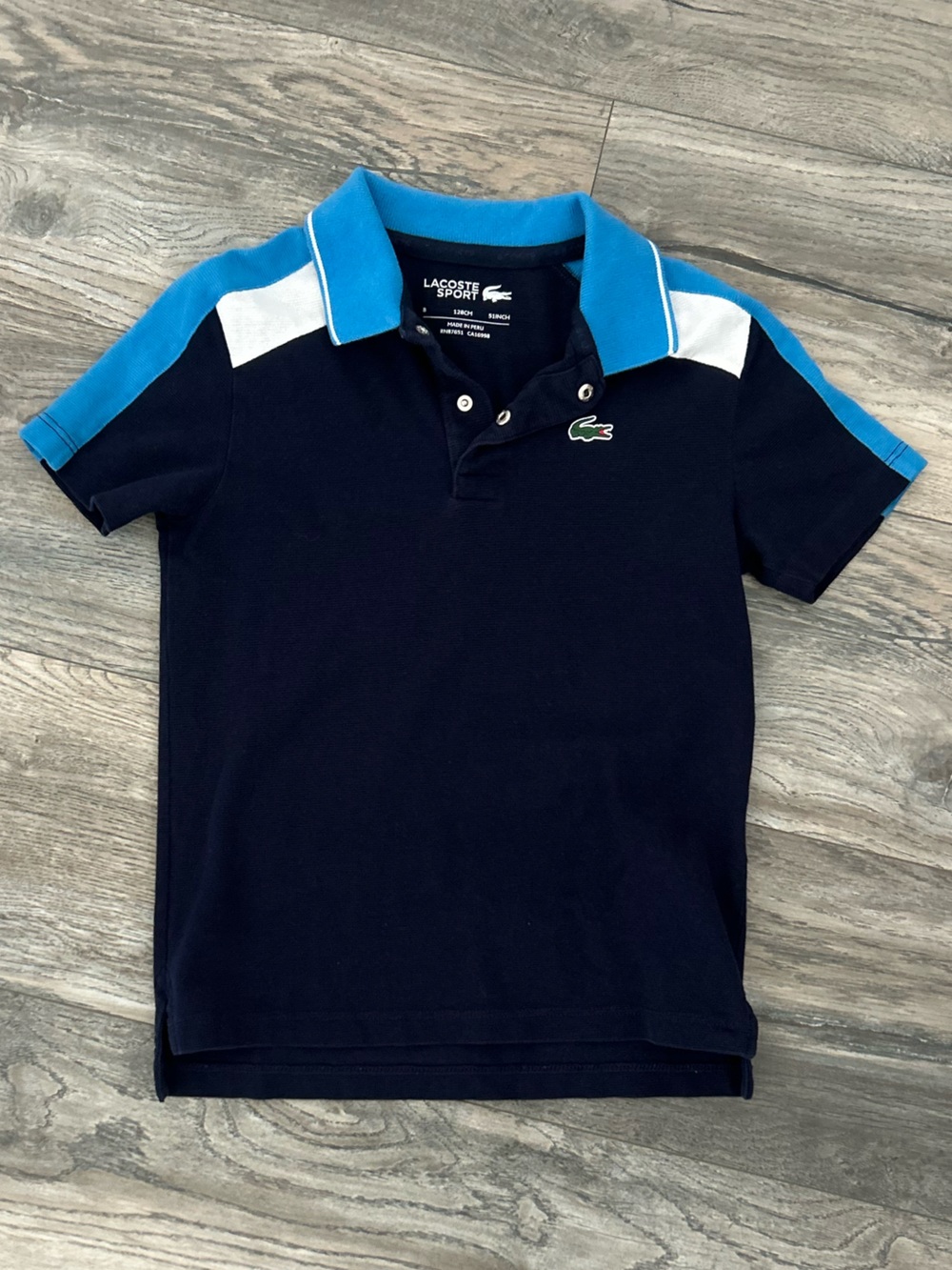 Lacoste sport blue athletic polo boys size 7 8